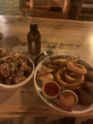 Cauliflower, ginger kombucha, beer plate  at Oburus Momus in Kas