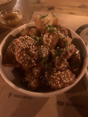 Sweet sour cauliflower..(supposedly buffalo)  at Oburus Momus in Kas