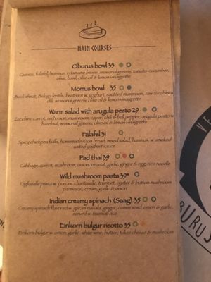 Menu at Oburus Momus in Kas