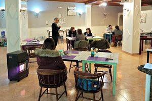 The spacious restaurant  at Acai in Mallorca