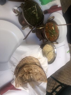 Tarka Dhal & Sag Aloo & Roti bread   at Shalimar in Lagos