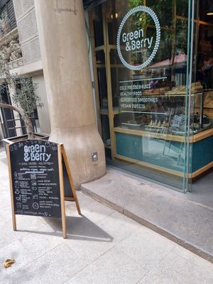 Outside at Green&Berry in Barcelona