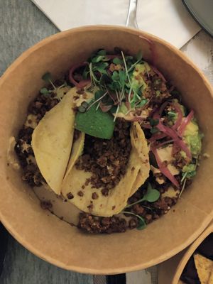 Chorizo tacos at Green&Berry in Barcelona