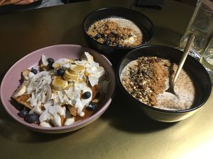 French toast & porridge  at Green&Berry in Barcelona