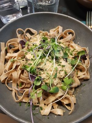 Truffle pasta at Green&Berry in Barcelona