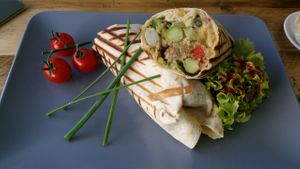 Vegan Wrap with asaragus and humus ... delicious! at Sunny's Kitchen  in Dortmund