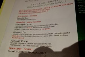 A vegan menu with 5 courses! at Pikku-Nepal in Helsinki