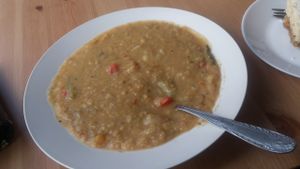 red lentil soup at Cafe Kryzys in Warsaw