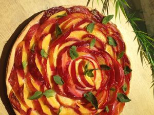 Peach pie at Green Bowl in Aix-en-provence