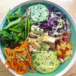 Veggie Bowl with Tofu and Mint sauce at Green Bowl in Aix-en-provence