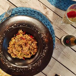 vegan mushroom risotto  at Yard of Taste in Zakynthos
