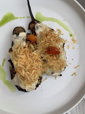 Moussaka with walnut béchamel sauce    at Yard of Taste in Zakynthos