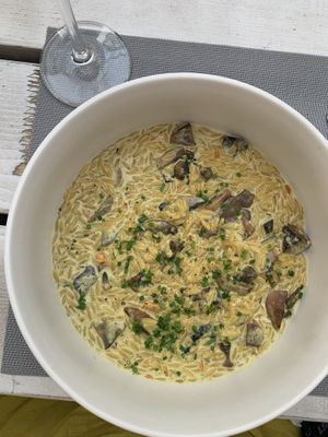 Mushroom orozotto  at Yard of Taste in Zakynthos