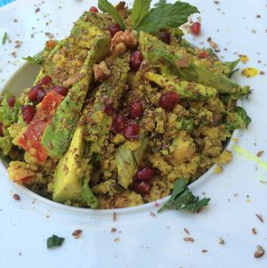 super quinoa salad - so filling and delicious!  at Yard of Taste in Zakynthos