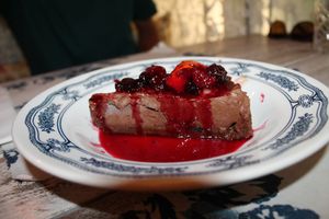 vegan chocolate cake at Yard of Taste in Zakynthos