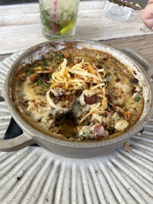 Moussaka with eggplants, zucchini… Delicious!  at Yard of Taste in Zakynthos