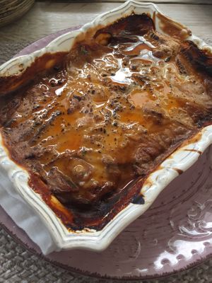 moussaka with mushrooms instead of meat and coconut sauce on top  at Yard of Taste in Zakynthos