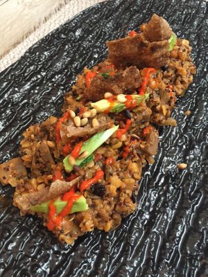 chickpea quinoa lentil dish - divine!! at Yard of Taste in Zakynthos