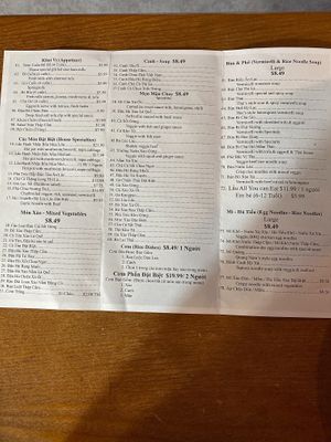 Menu  at NDH Vegetarian - Nhan Duc Hanh in Westminster