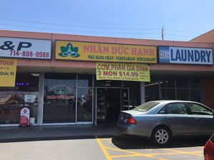 Little SE Asian strip mall  at NDH Vegetarian - Nhan Duc Hanh in Westminster