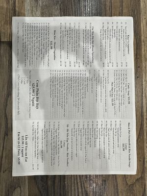 Menu 2  at NDH Vegetarian - Nhan Duc Hanh in Westminster