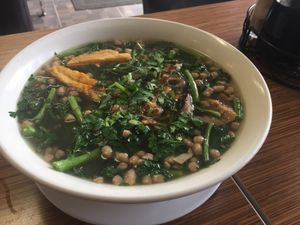 Chrysanthemum and greens soup at NDH Vegetarian - Nhan Duc Hanh in Westminster