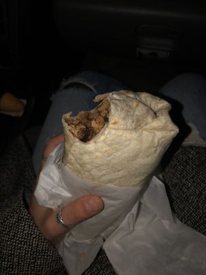 Soyrizo burrito! Very good :) at El Brasero Mexican - Food Truck in Portland