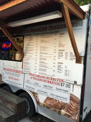 Menu at El Brasero Mexican - Food Truck in Portland