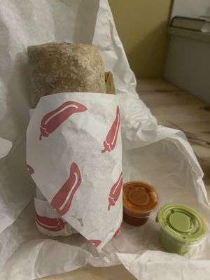 Soy (?) chorizo burrito  at El Brasero Mexican - Food Truck in Portland