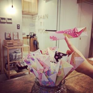 it's gift for every customer:) chopsticks case ! at Shanti Yoga Vegan Cafe in Hiroshima