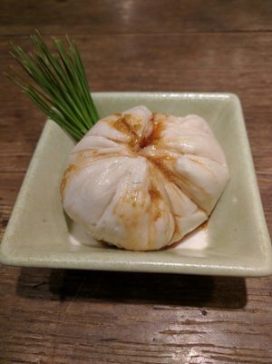 sesame tofu at Shanti Yoga Vegan Cafe in Hiroshima