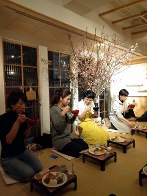 cherry blossom at Shanti Yoga Vegan Cafe in Hiroshima