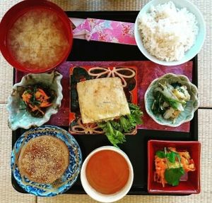 a perfect lunch set at Shanti Yoga Vegan Cafe in Hiroshima