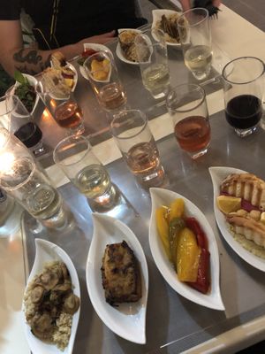 Vegan wine tasting platters at Land of Freedom in Fuerteventura