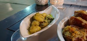 Gnocchi with vegan pesto at Land of Freedom in Fuerteventura