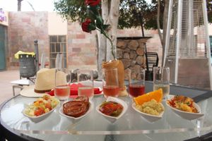 dish with wine at Land of Freedom in Fuerteventura