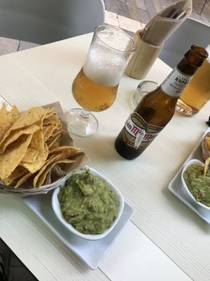 Guacamole and nachos at Green Iguana Bar in Malaga
