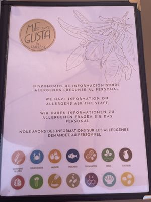 This is the menu as at end of June 2022 - a few vegan options, but they do have a good range of milks and a nice coffee!  at Me Gusta in Mallorca