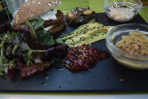 Supreme RawVegan Burger! at Me Gusta in Mallorca