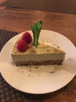 Very nice, took a picture after I ate 3 other raspberries, couldn’t wait  at Me Gusta in Mallorca