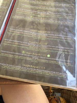 Vegan burger on the menu at Me Gusta in Mallorca