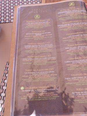 Menu 22nd August 2019 at Me Gusta in Mallorca
