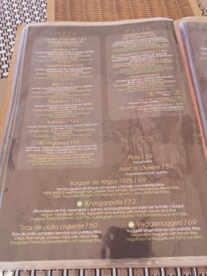 Menu 22nd August 2019 at Me Gusta in Mallorca