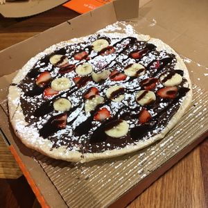 vegan desert pizza with vegan Nutella  at Round in Dickson