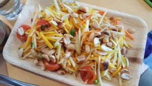 Green papaya and mango salad at Dosa Bar in Tel Aviv