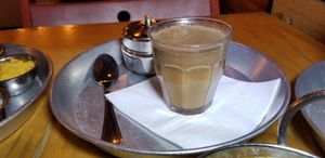 Vegan chai at Dosa Bar in Tel Aviv