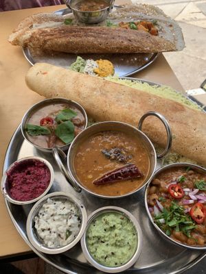 Thali at Dosa Bar in Tel Aviv
