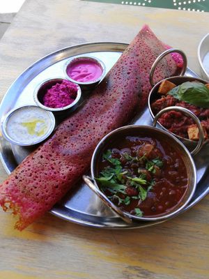 Pink Dosa at Dosa Bar in Tel Aviv