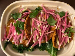 Jackfruit tacos  at EVE in Encinitas