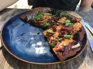 BBQ jackfruit flatbread at EVE in Encinitas